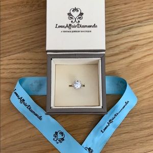 SOLD!! Plat Antique Cut Moissanite Engagement Ring